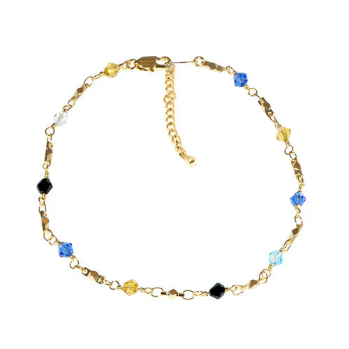 Yellow Gold Multicolor Anklet