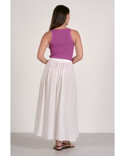 Midi Skirt with Elastic Waistband