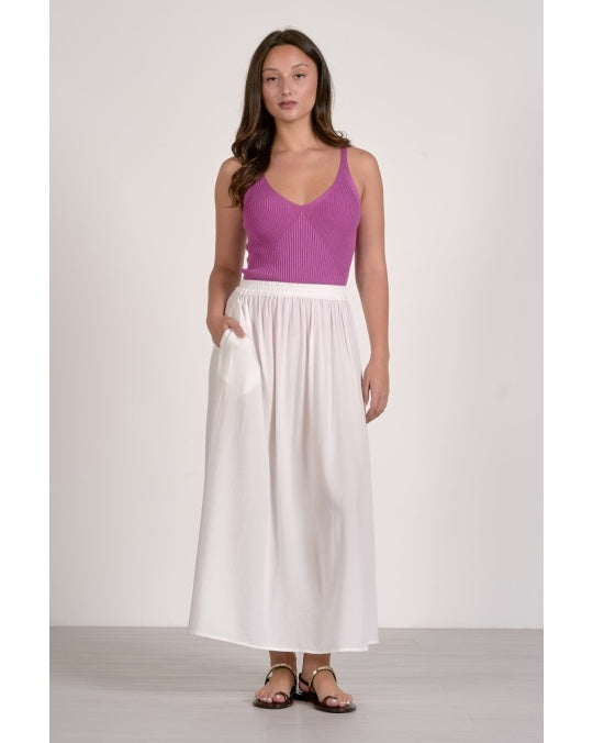 Midi Skirt with Elastic Waistband