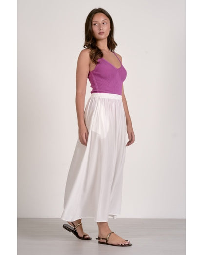 Midi Skirt with Elastic Waistband