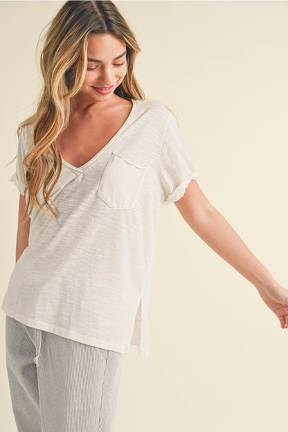 Zoie V-Neck Short Sleeve Top