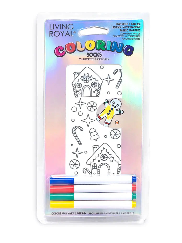 Gingerbread House Coloring Socks
