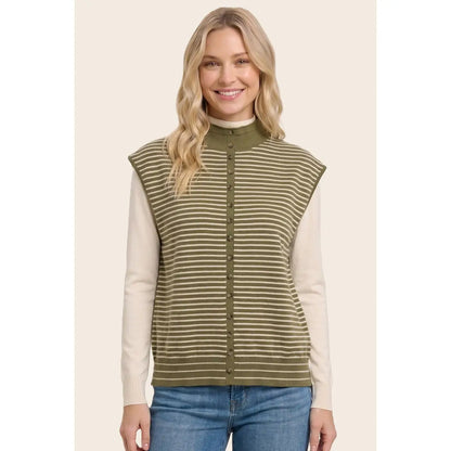 Button Detailed Striped Sweater