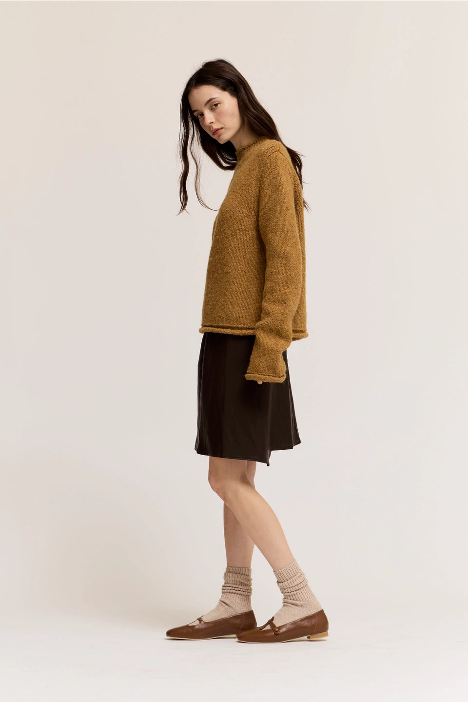 Rolled Edge Sweater Top
