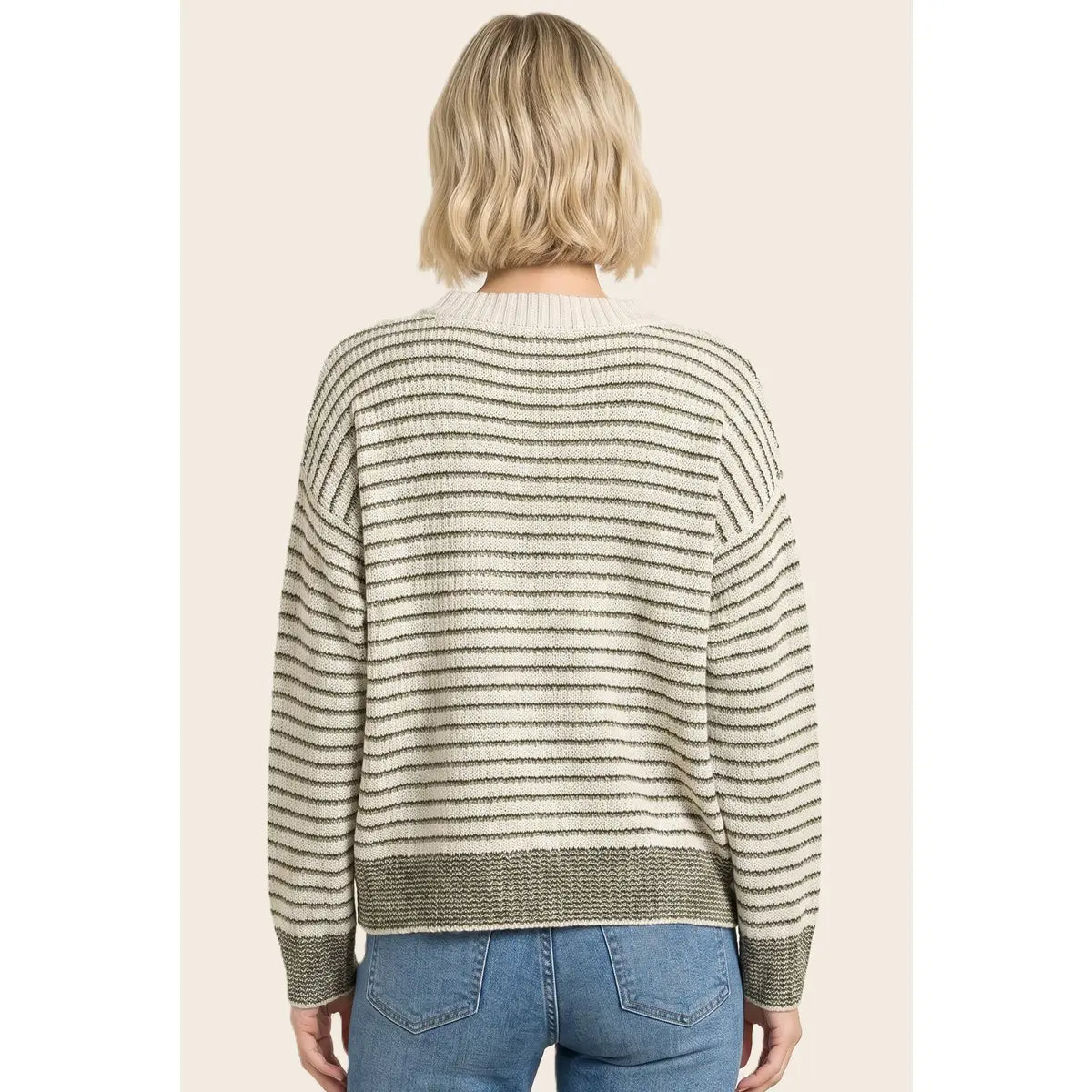 Color Accent Striped Sweater