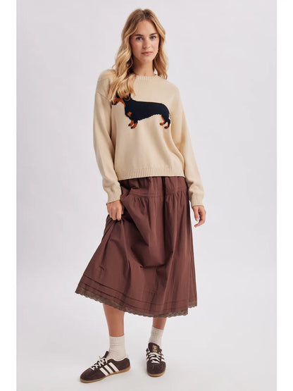 Dachshund Dog Graphic Knit Sweater