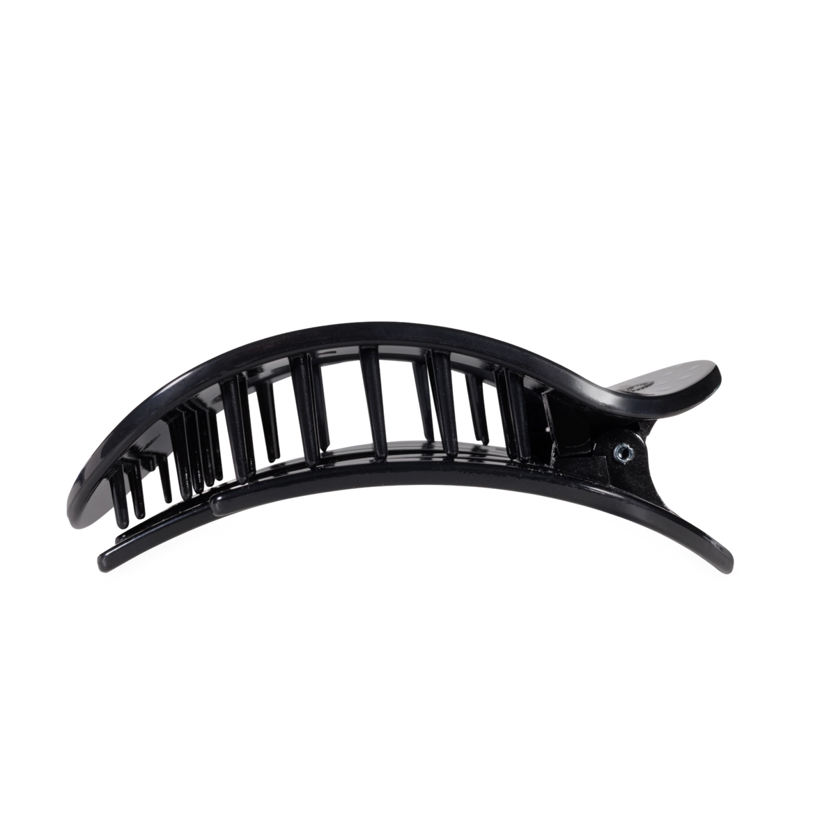 Flat Round Hair Clip | Black Polka Dot Party | Medium