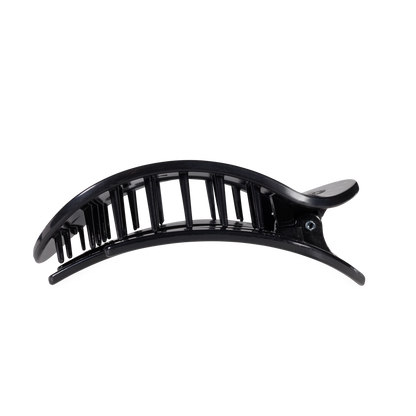 Flat Round Hair Clip | Black Polka Dot Party | Medium