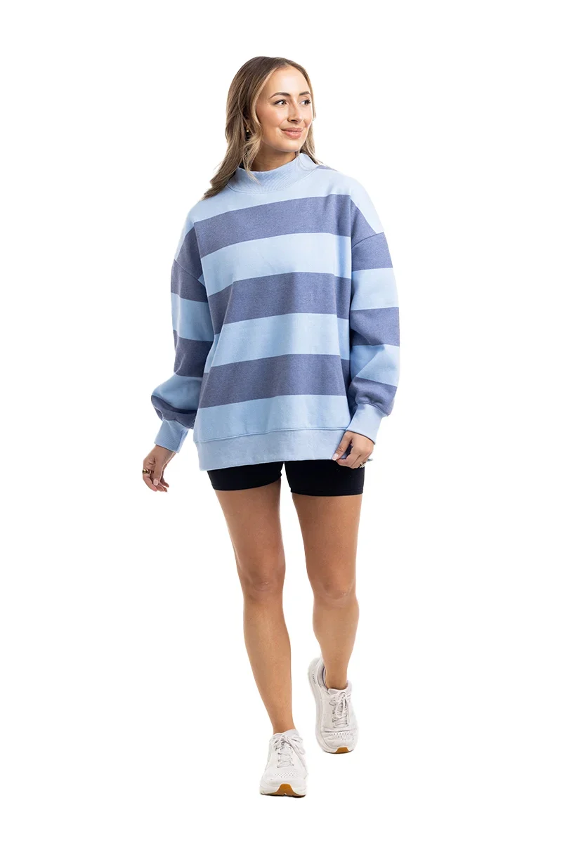 Striped Mockneck Sweatshirt