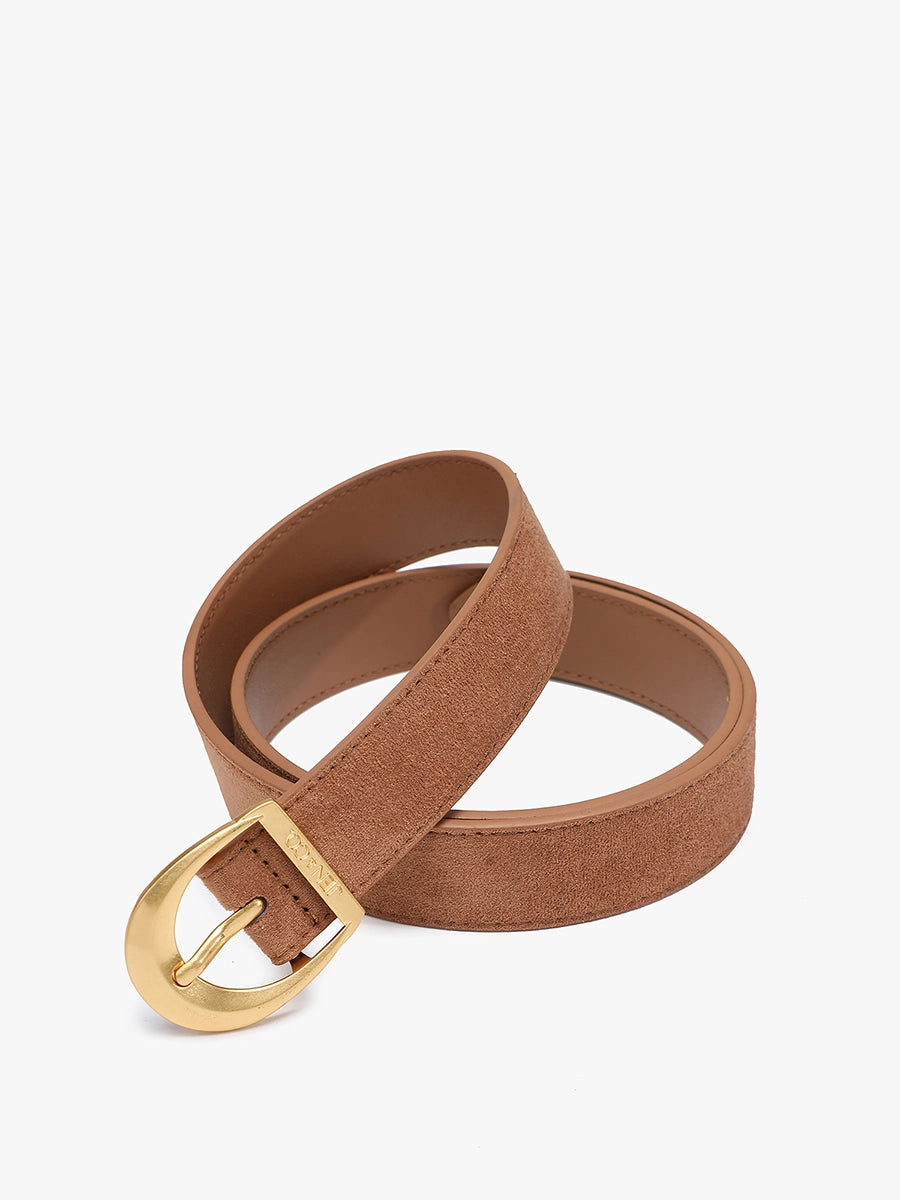 Faux Suede Belt with Antique Buckle