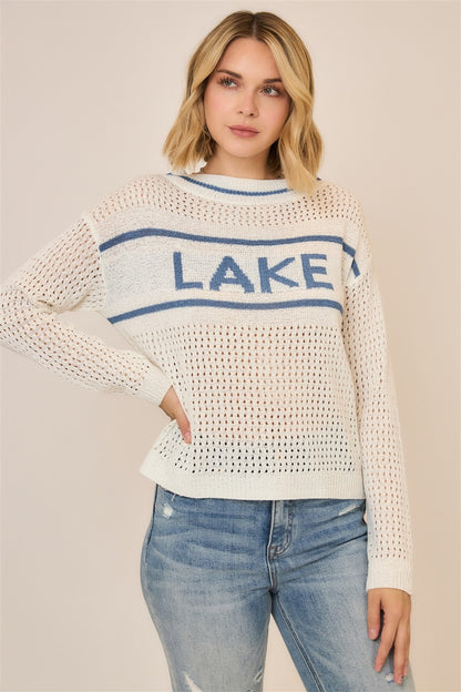 Open Light Knit Lake Pullover Sweater