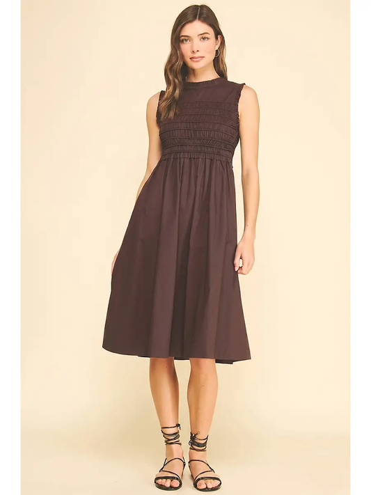 Smocking Detailed Midi Dress