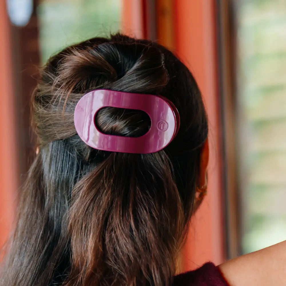 Flat Round Hair Clip | Mulberry |  Medium