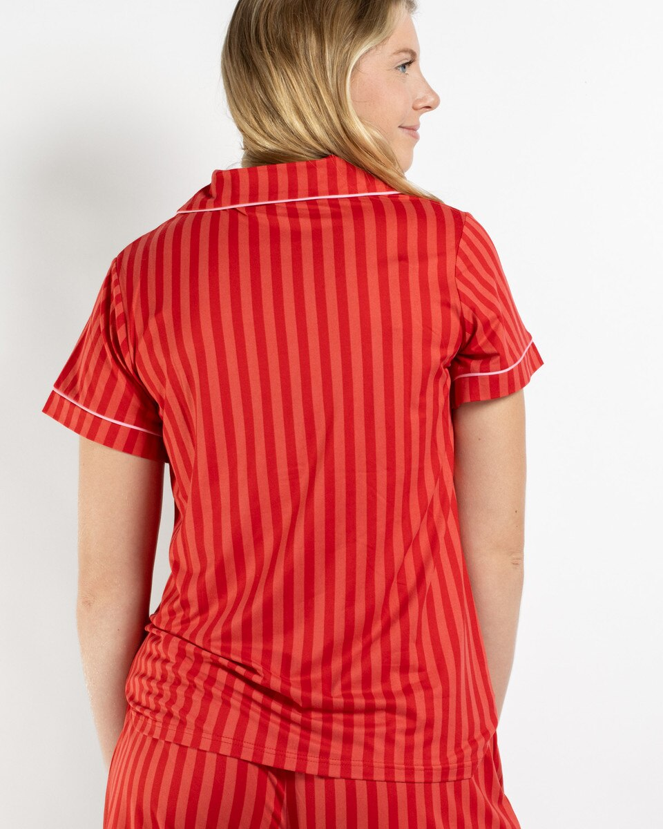 Carissa Stripe Button Up Sleep Shirt