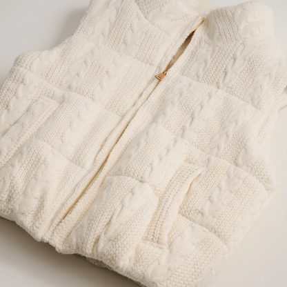 Claire Cable Knit Puffer Vest