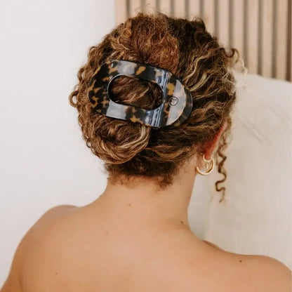 Round Flat Hair Clip | Tortoise | Large