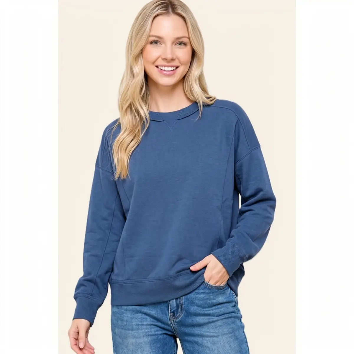 Seam Detailed Inner Brushed Sweatshirt