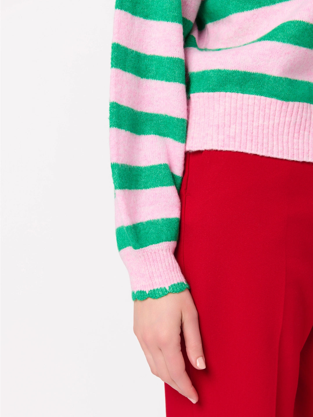 Ho Ho Ho Scallop Trim Relaxed Sweater