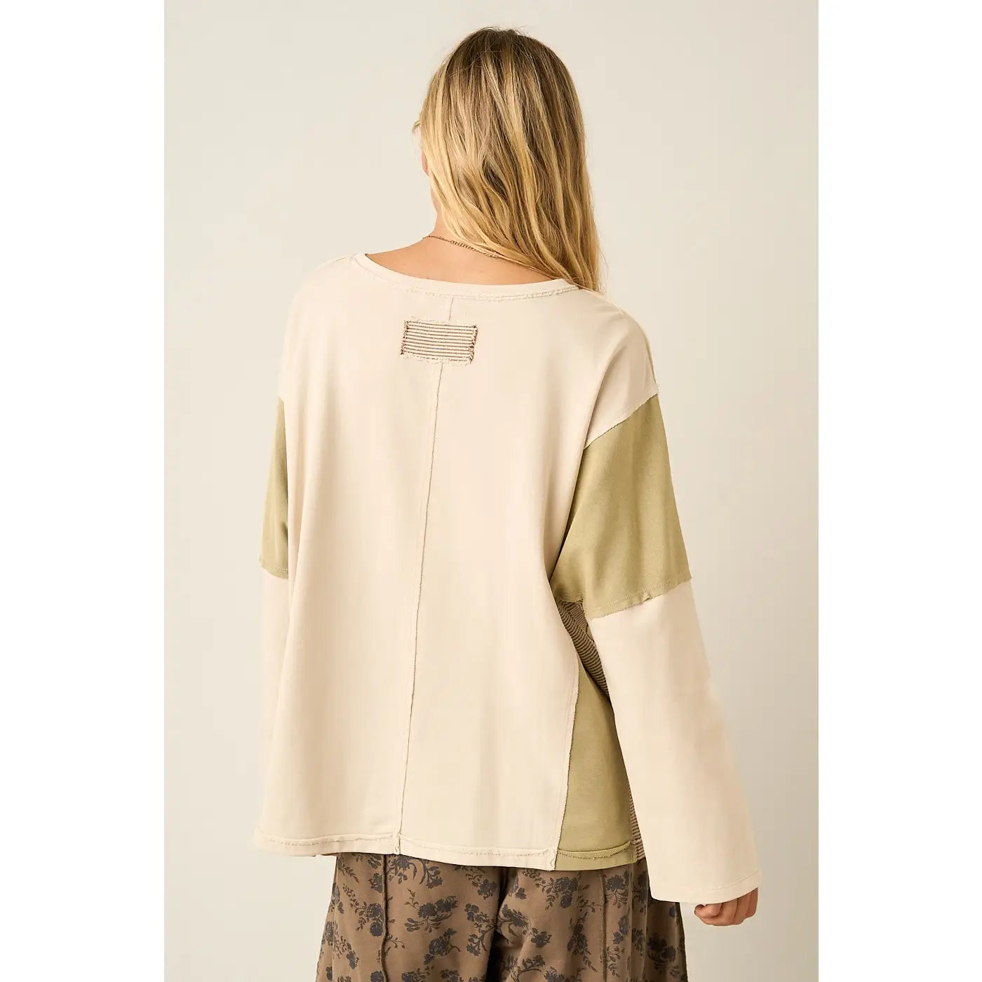 Horseshoe Patchwork Long Sleeve Top