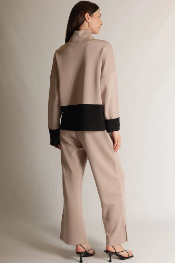 Butter Modal Color Block Mock Neck Top