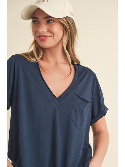 Zoie V-Neck Short Sleeve Top