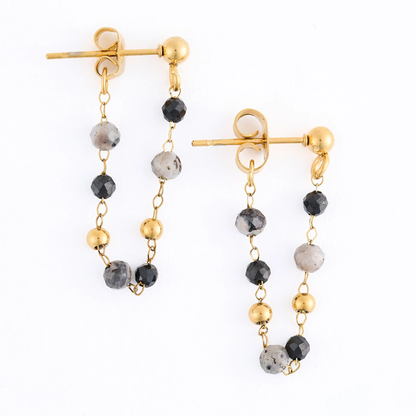 Narelle Waterproof Genuine Apatite Beaded Dangle Earrings