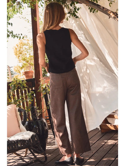 Wide Leg Plaid Pants