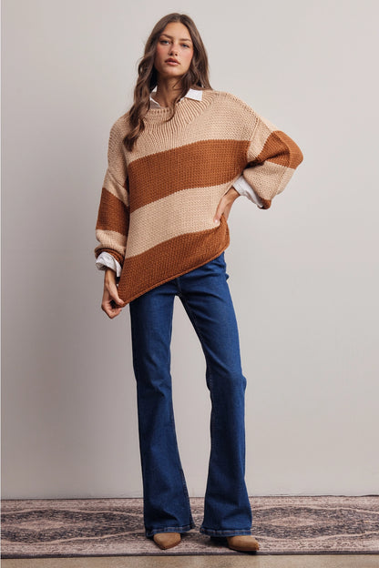 Chunky Stripe Knit Sweater