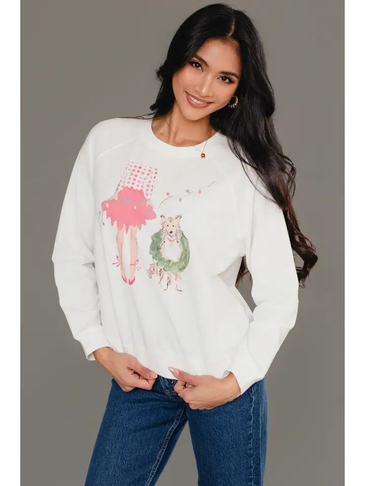 Christmas Girl & Dog Sweatshirt