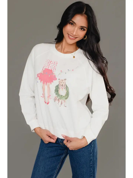 Christmas Girl & Dog Sweatshirt