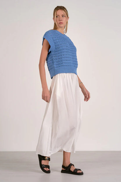 Open Knit Short Sleeve Sweater | 2 Colors Available