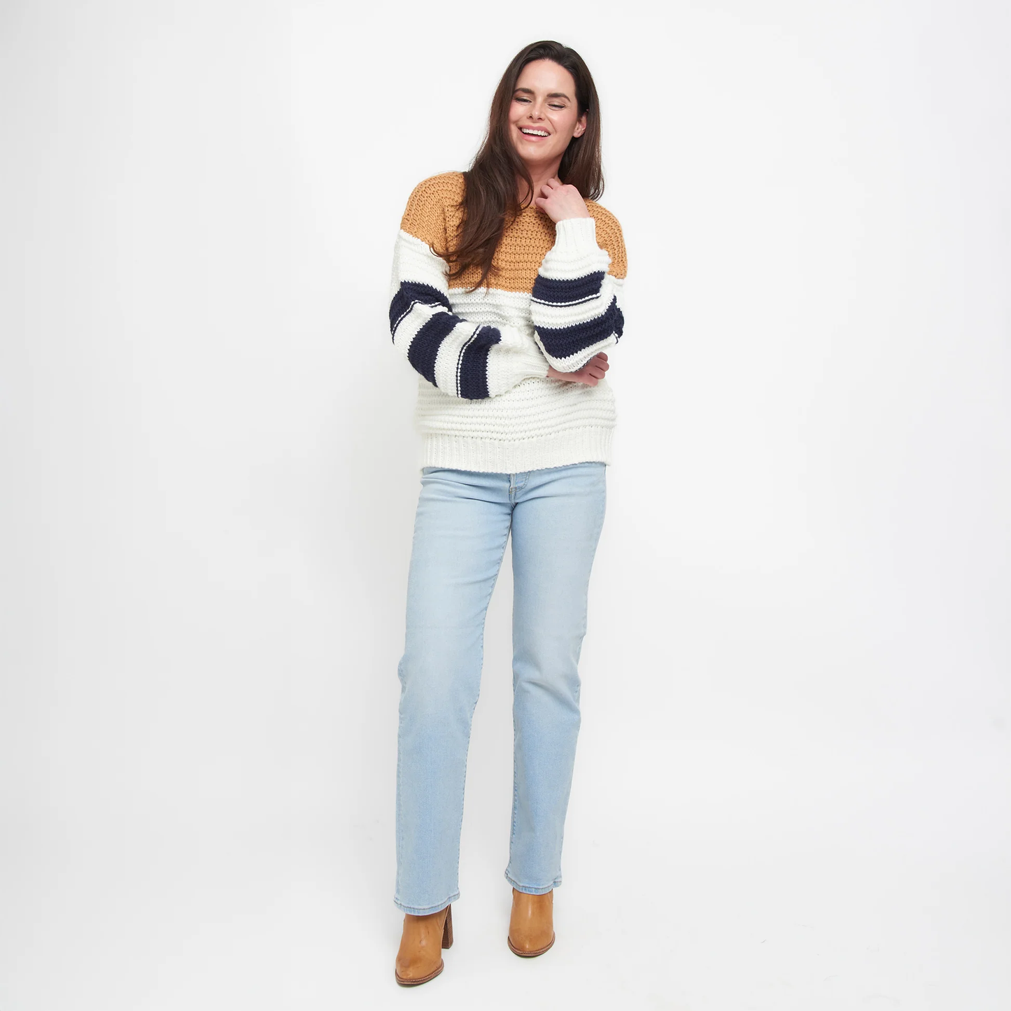 Kennedy Color Block Chunky Sweater