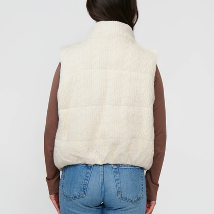 Claire Cable Knit Puffer Vest
