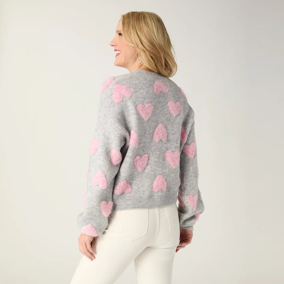 Multi Heart Crew Neck Sweater