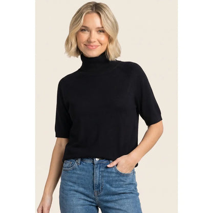 Short Sleeve Turtleneck Sweater