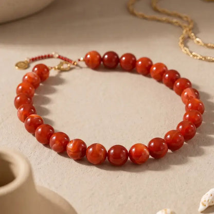 Chunky Red Beaded Necklace