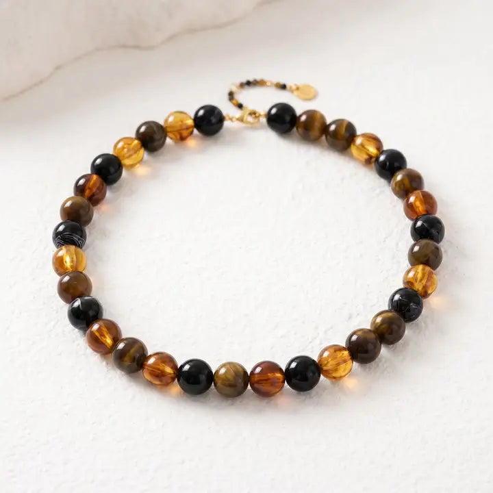 Chunky Brown Beaded Necklace