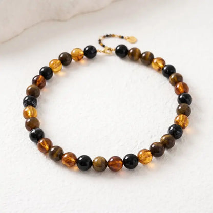 Chunky Brown Beaded Necklace