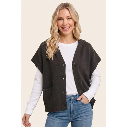 Hoodie Short Sleeve Sweater Cardigan