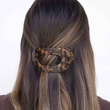 Round Flat Hair Clip | Tortoise | Medium