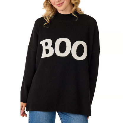 One Size Black Boo Sweater