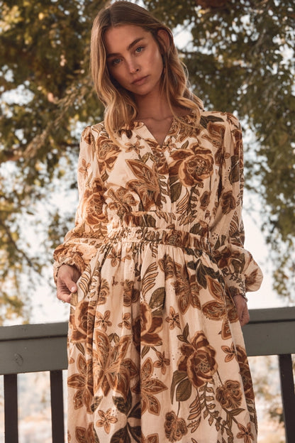 Floral Printed Midi Dress