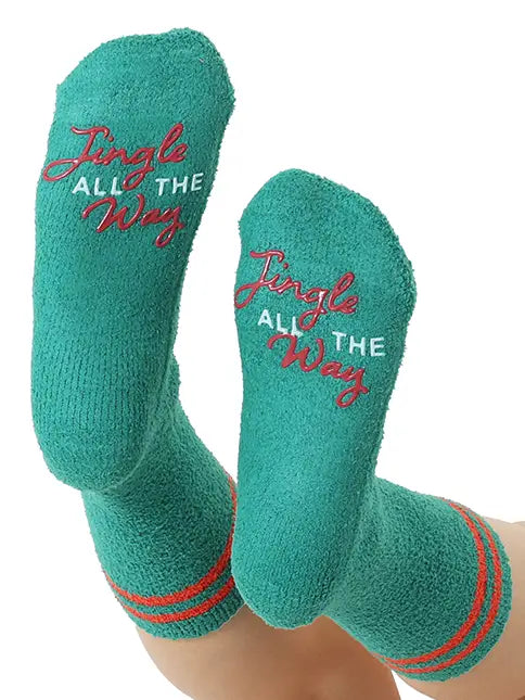 Jingle Fuzzy Crew Socks
