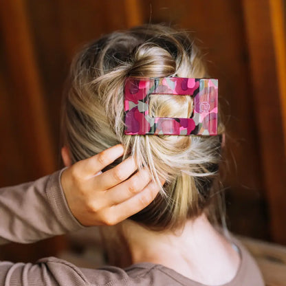 Flat Rectangle Hair Clip | Garden Glam | Medium