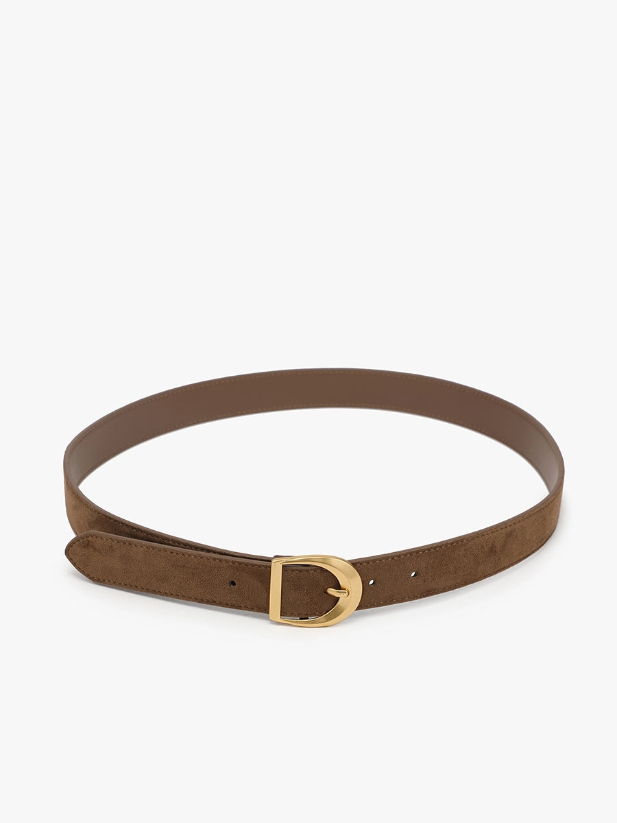 Faux Suede Belt with Antique Buckle
