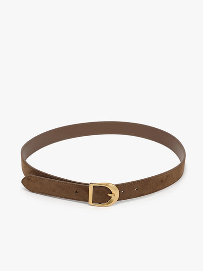 Faux Suede Belt with Antique Buckle