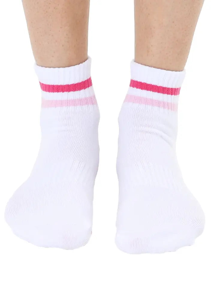 Pink Stripe Grip Socks