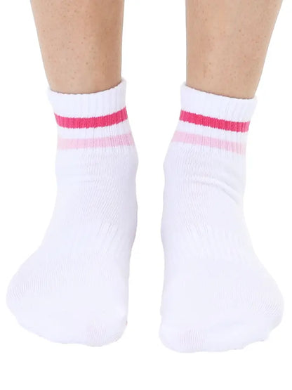Pink Stripe Grip Socks