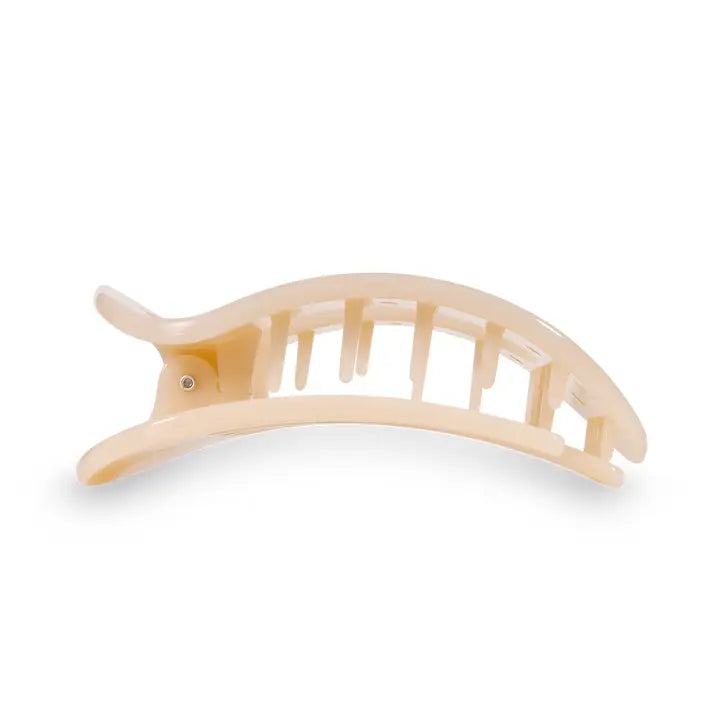 Round Flat Hair Clip | Almond Beige | Medium