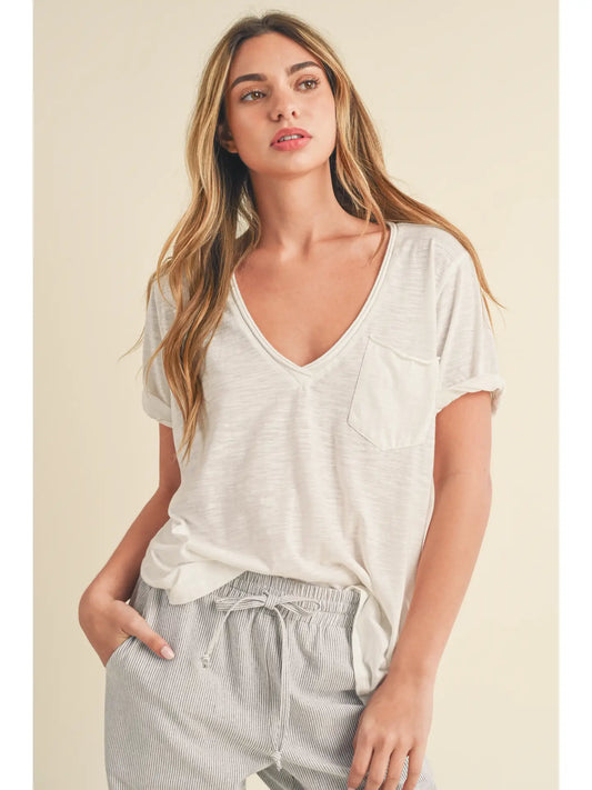Zoie V-Neck Short Sleeve Top